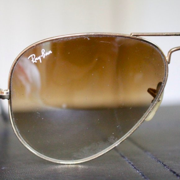 RayBan Large Aviators Brown Gradient 58 mm Lens - Picture 6 of 9